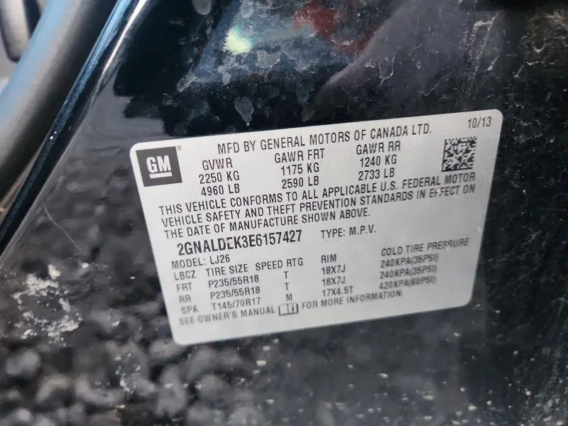 2014 CHEVROLET EQUINOX LTZ  