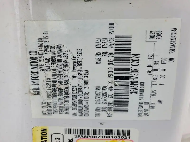 2013 FORD FUSION SE  