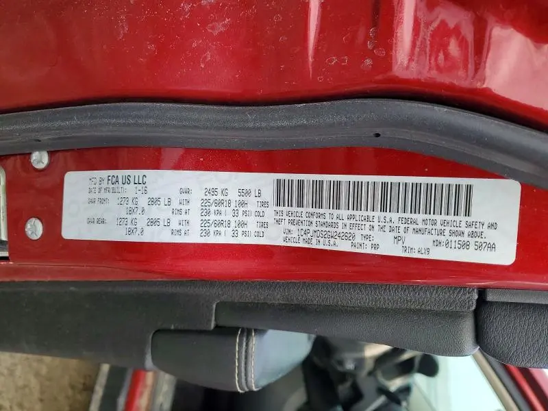 2016 JEEP CHEROKEE LIMITED  