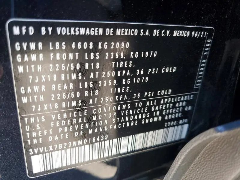 2022 VOLKSWAGEN TAOS SE IQ DRIVE  