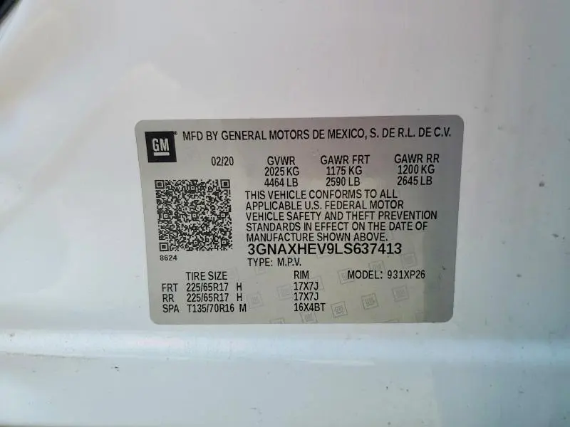 2020 CHEVROLET EQUINOX LS  