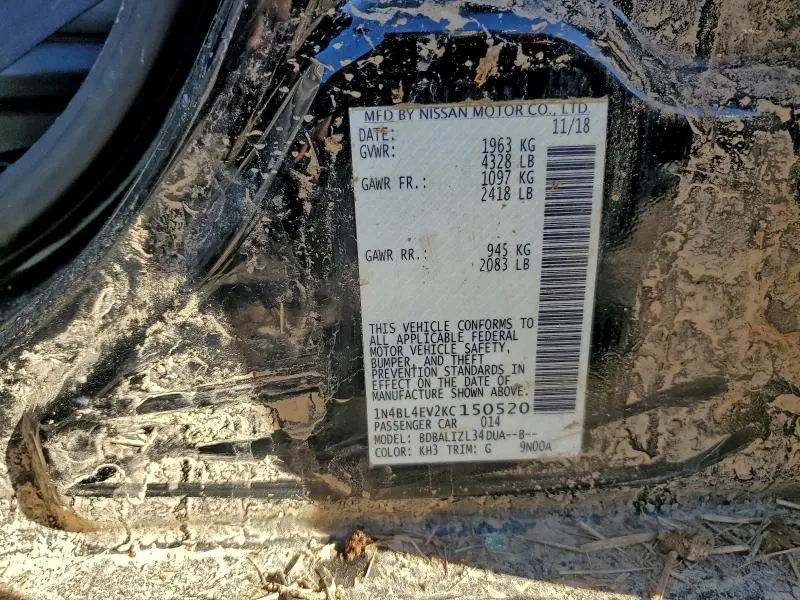 2019 NISSAN ALTIMA SL  