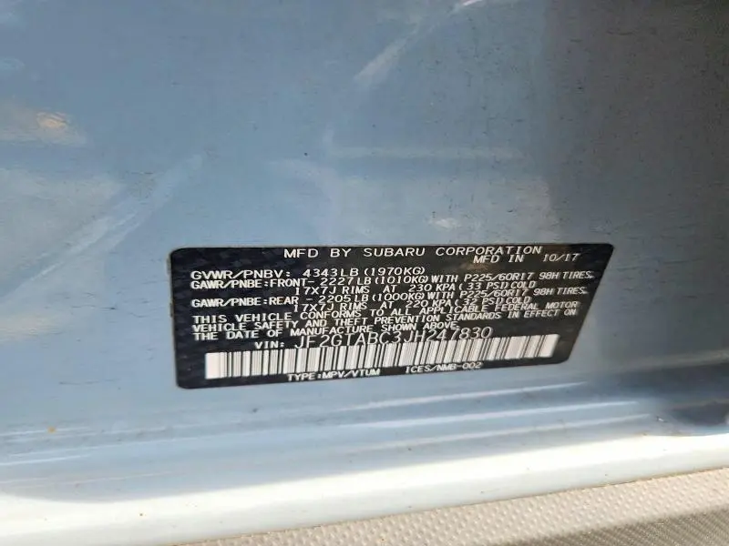 2018 SUBARU CROSSTREK PREMIUM  