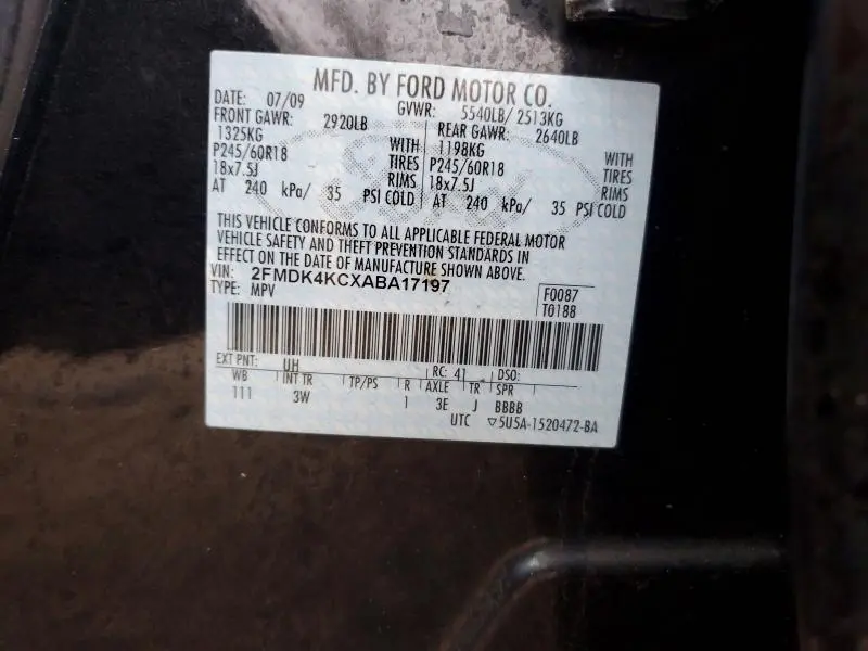 2010 FORD EDGE LIMITED  