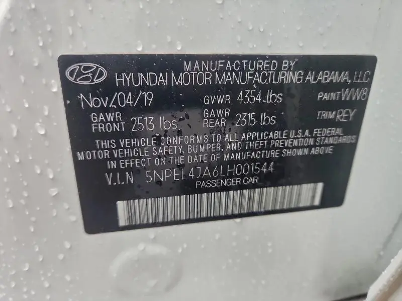 2020 HYUNDAI SONATA SEL  