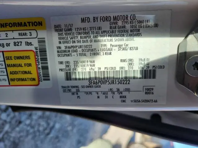 2018 FORD FUSION SPORT  