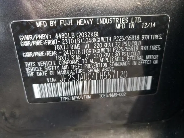 2015 SUBARU FORESTER 2.5I TOURING  