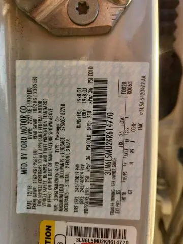 2019 LINCOLN MKZ RESERVE II  