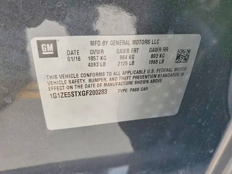 2016 CHEVROLET MALIBU LT  