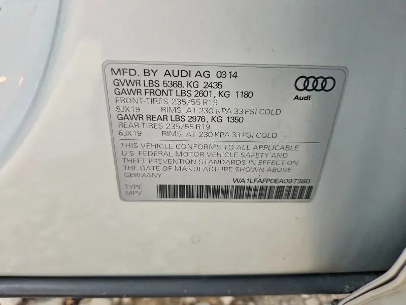 2014 AUDI Q5 PREMIUM PLUS  