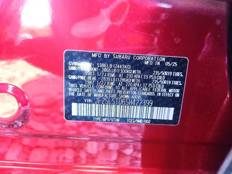 2025 SUBARU FORESTER TOURING  