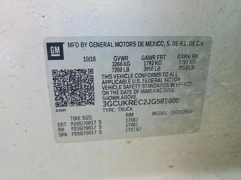 2018 CHEVROLET SILVERADO K1500 LT  