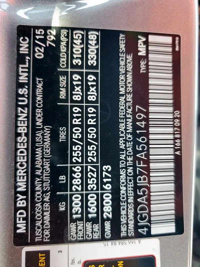 2015 MERCEDES-BENZ ML 350  