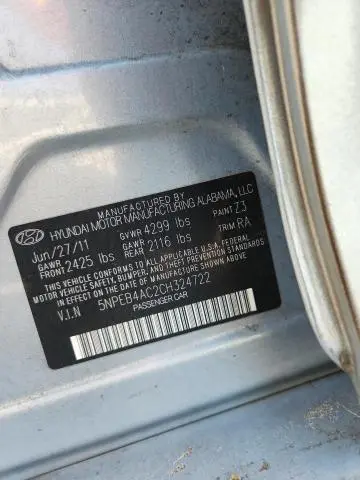 2012 HYUNDAI SONATA GLS  