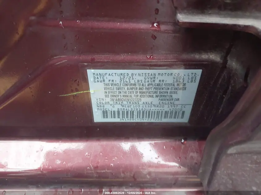 2022 NISSAN SENTRA SV XTRONIC CVT