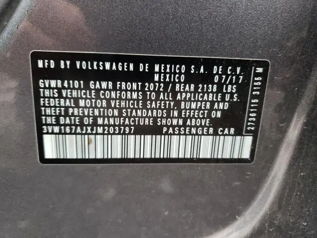 2018 VOLKSWAGEN JETTA S  