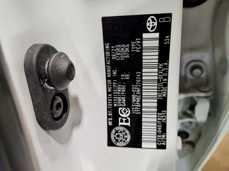 2022 TOYOTA COROLLA LE  