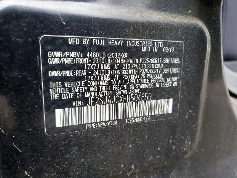 2014 SUBARU FORESTER 2.5I LIMITED  