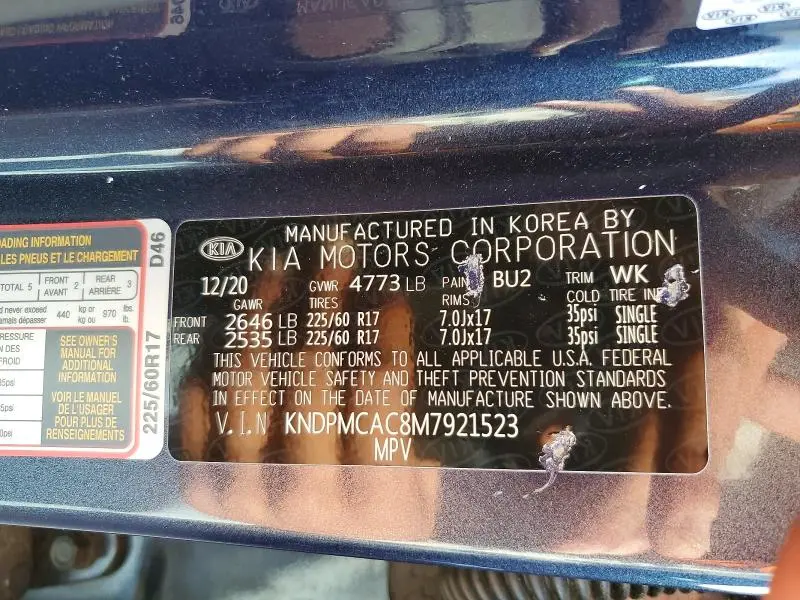 2021 KIA SPORTAGE LX  
