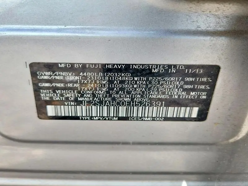2014 SUBARU FORESTER 2.5I LIMITED  