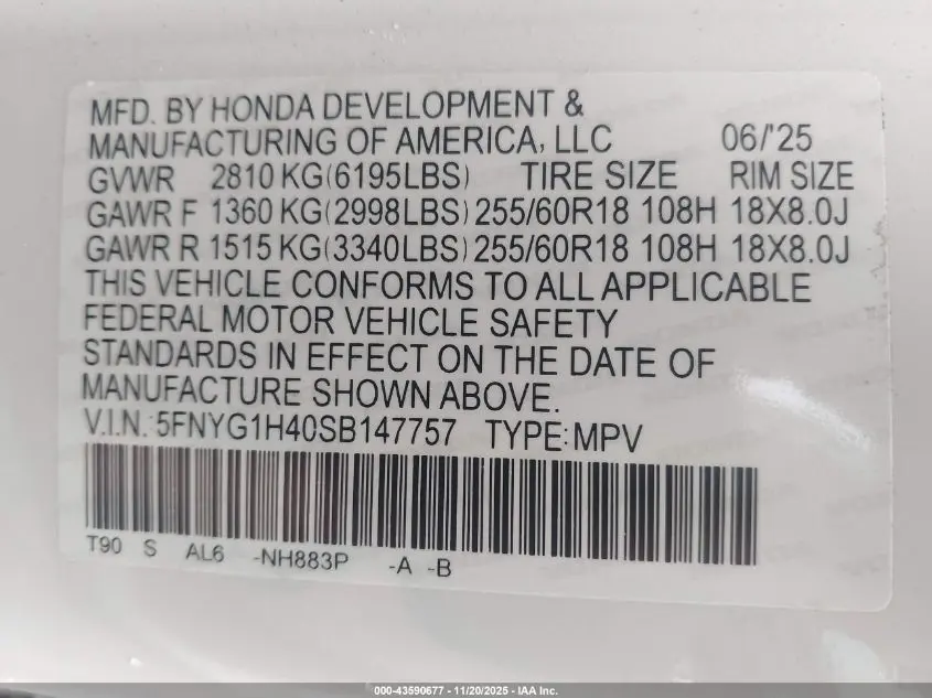 2025 HONDA PILOT EX-L