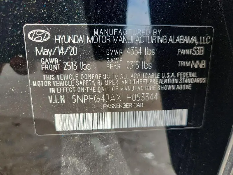 2020 HYUNDAI SONATA SE  