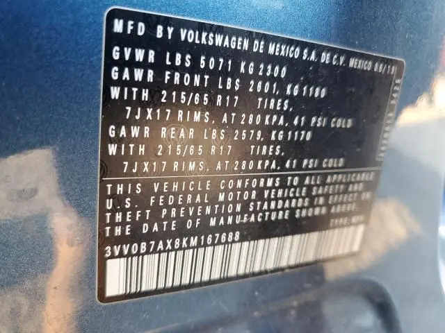 2019 VOLKSWAGEN TIGUAN S  