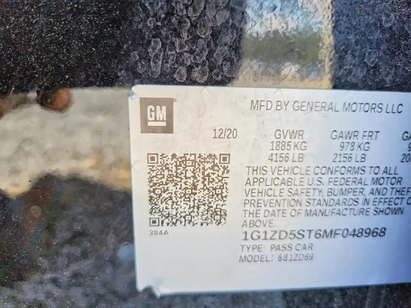 2021 CHEVROLET MALIBU LT  