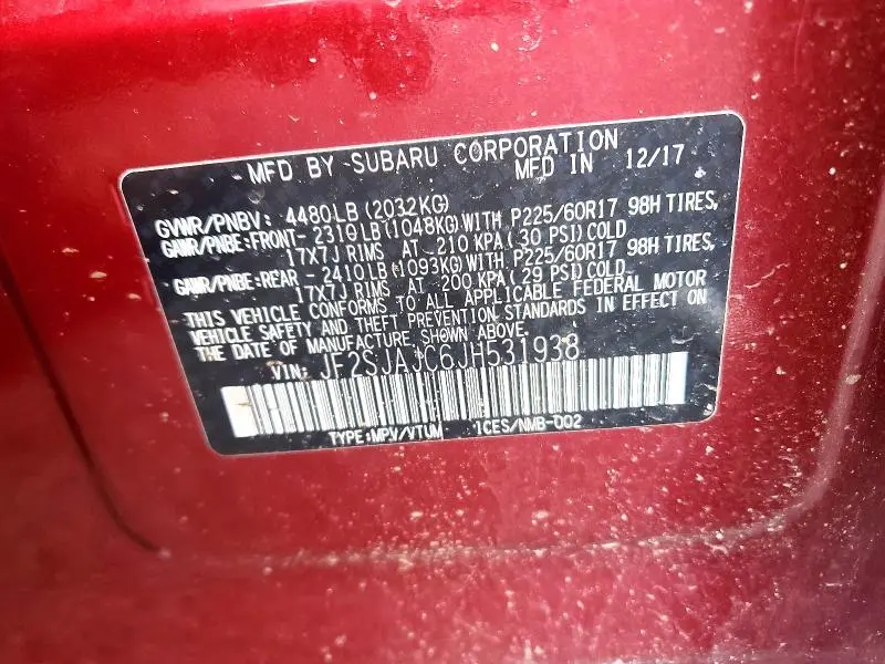 2018 SUBARU FORESTER 2.5I LIMITED  