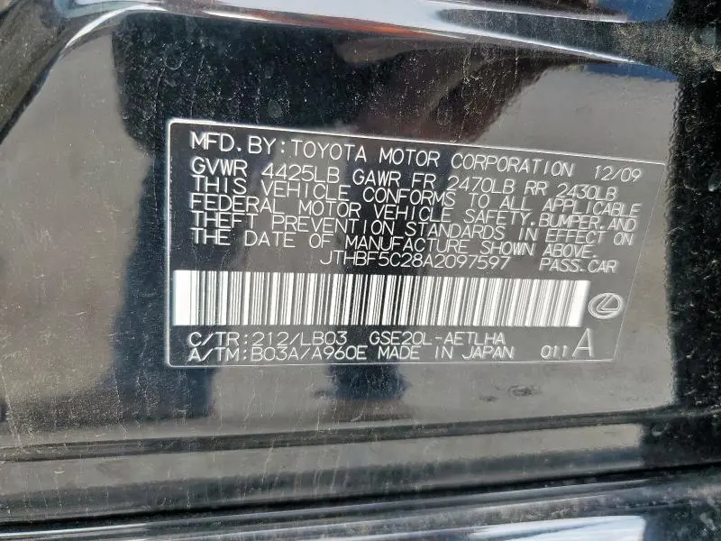 2010 LEXUS IS 250