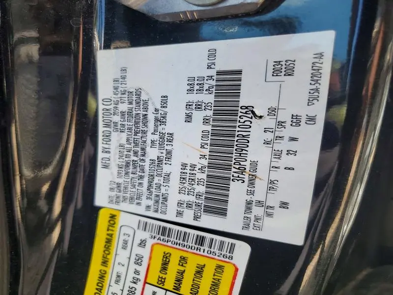 2013 FORD FUSION SE  