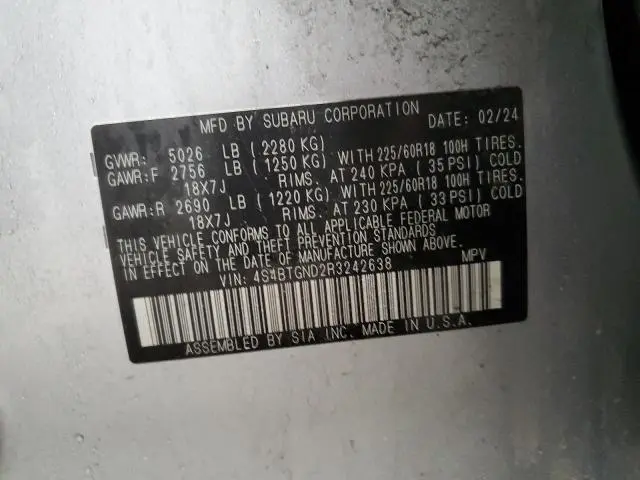 2024 SUBARU OUTBACK LIMITED XT  