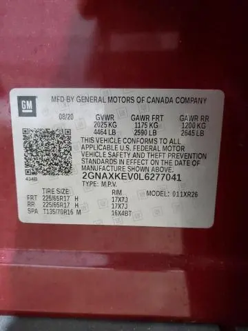 2020 CHEVROLET EQUINOX LT