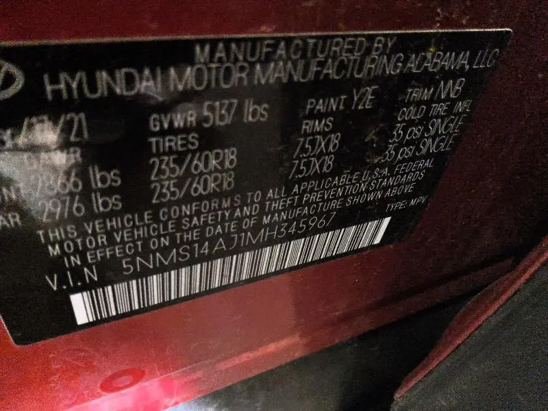 2021 HYUNDAI SANTA FE SE  
