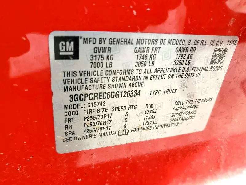 2016 CHEVROLET SILVERADO C1500 LT  