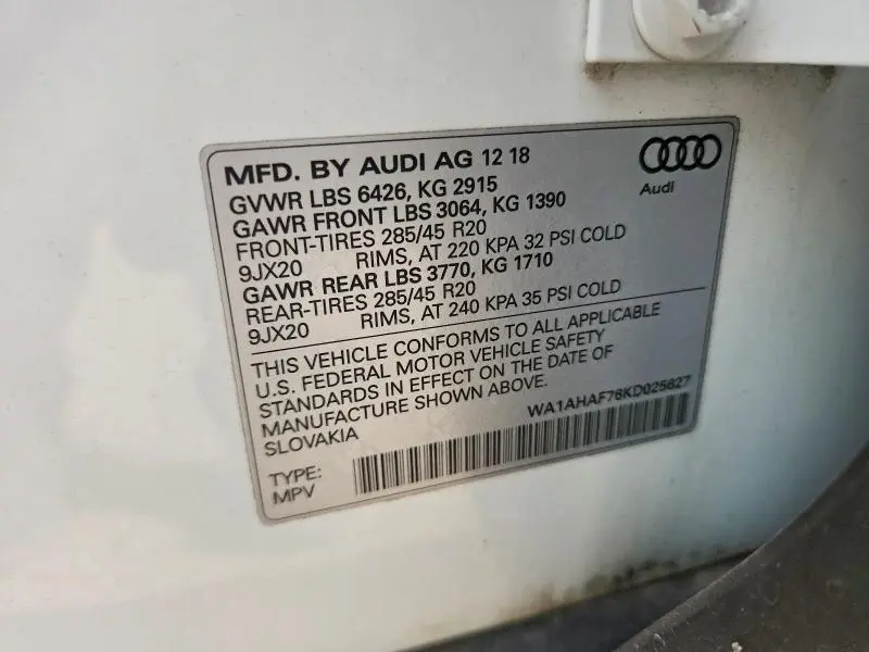 2019 AUDI Q7 PREMIUM  