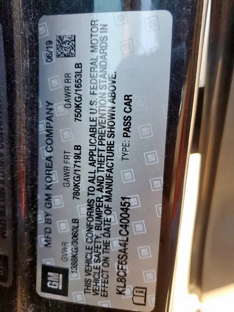 2020 CHEVROLET SPARK 2LT