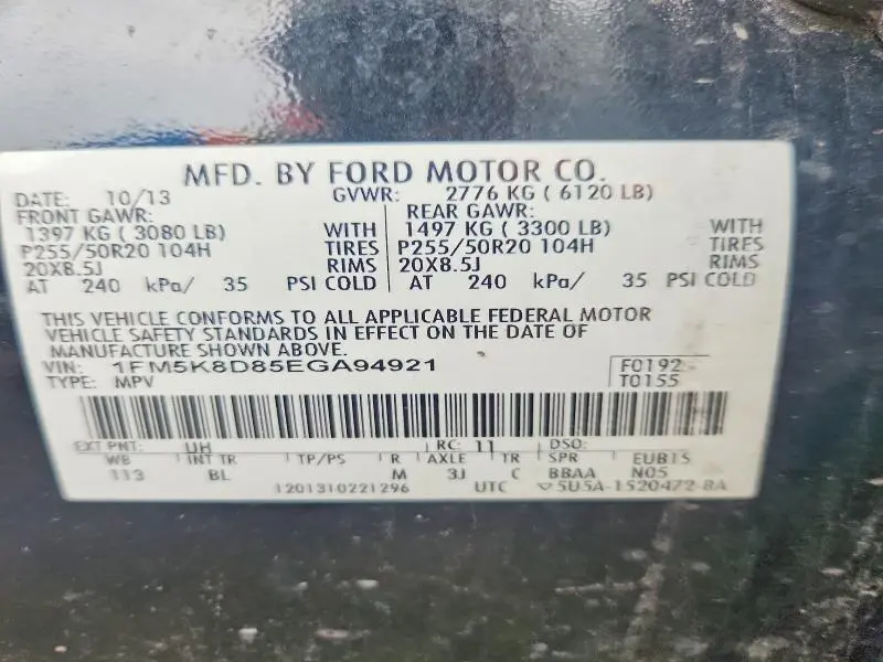 2014 FORD EXPLORER XLT  
