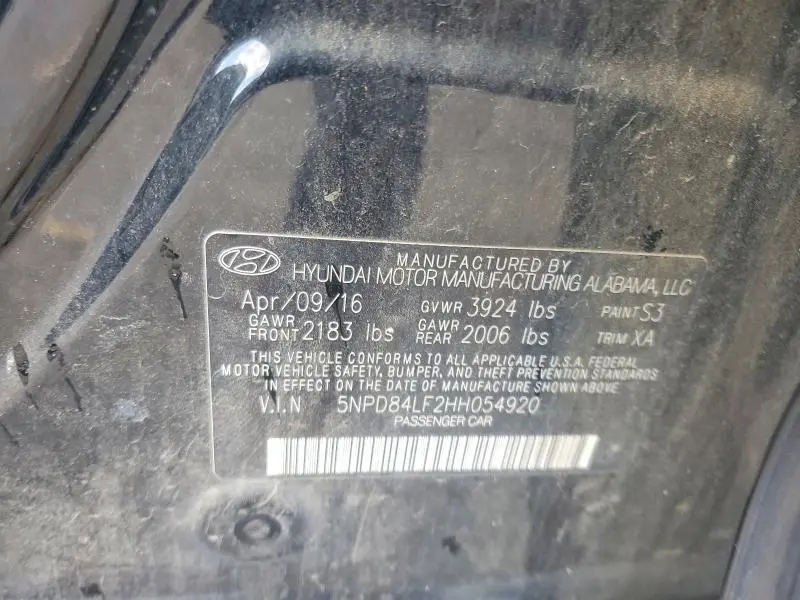 2017 HYUNDAI ELANTRA SE  