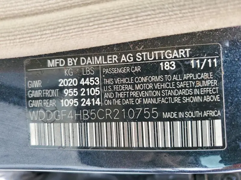 2012 MERCEDES-BENZ C 250  