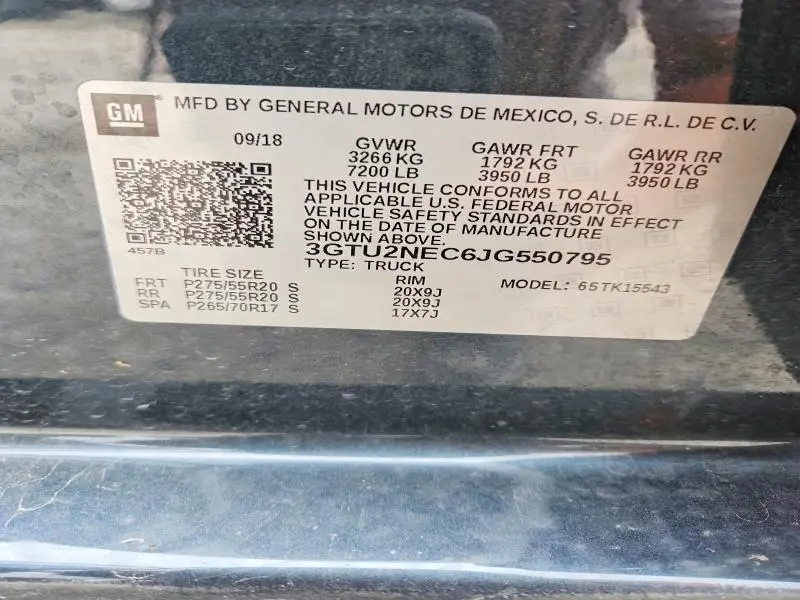 2018 GMC SIERRA K1500 SLT  