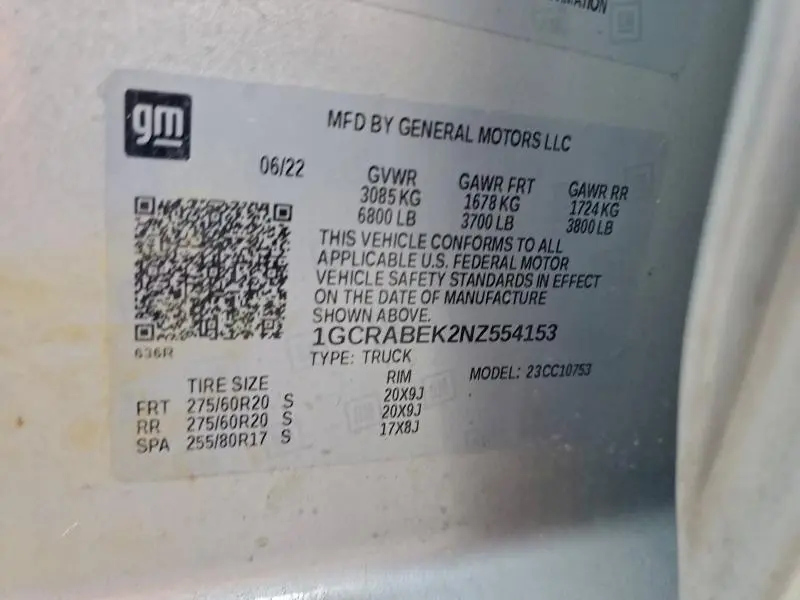 2022 CHEVROLET SILVERADO C1500 CUSTOM  