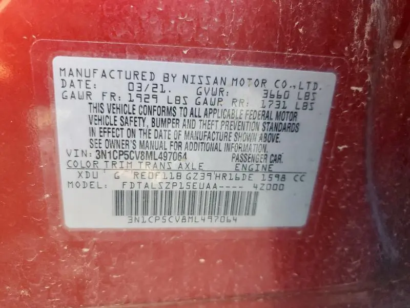 2021 NISSAN KICKS SV  
