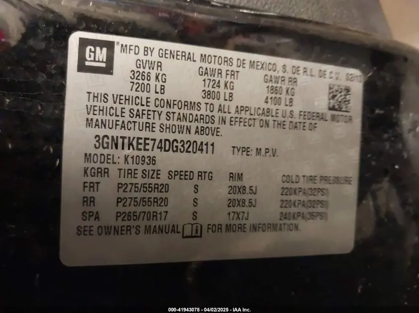 2013 CHEVROLET AVALANCHE LS