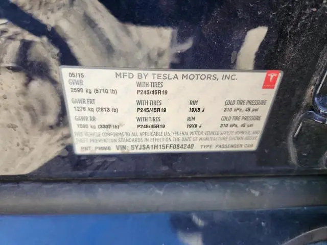 2015 TESLA MODEL S 85  