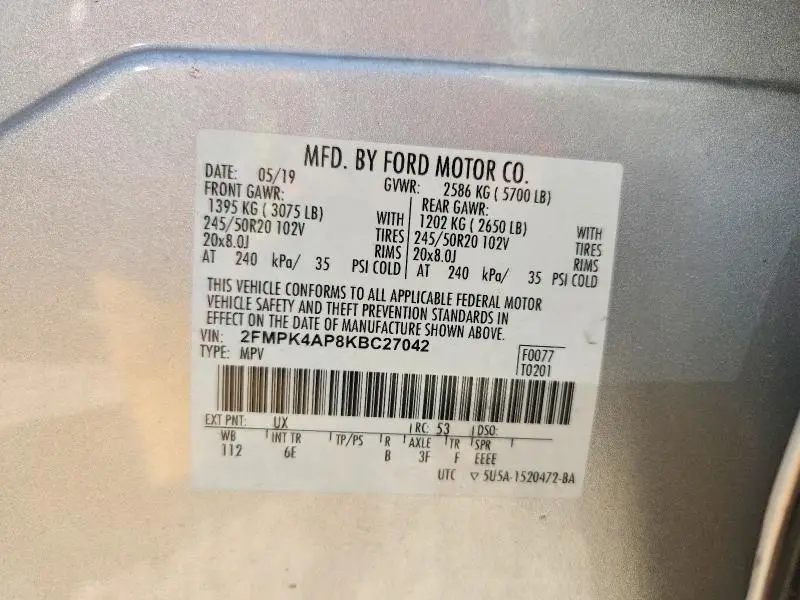 2019 FORD EDGE ST  