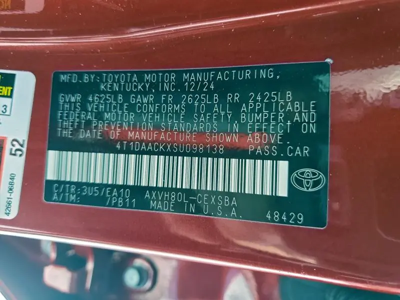 2025 TOYOTA CAMRY XSE  