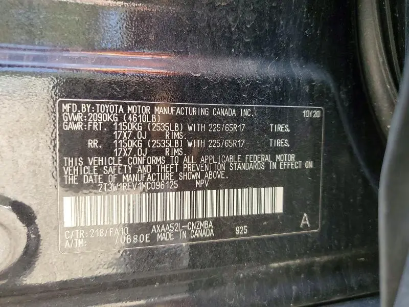 2021 TOYOTA RAV4 XLE  