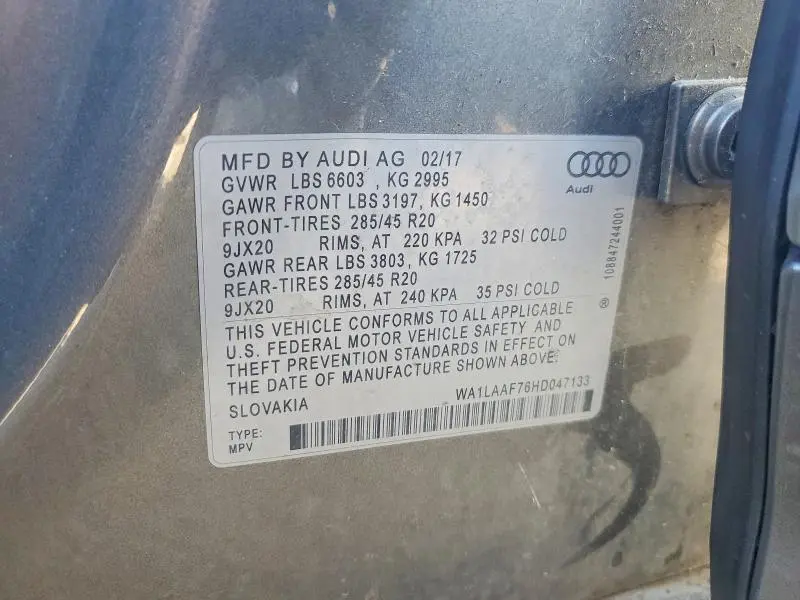 2017 AUDI Q7 PREMIUM PLUS  