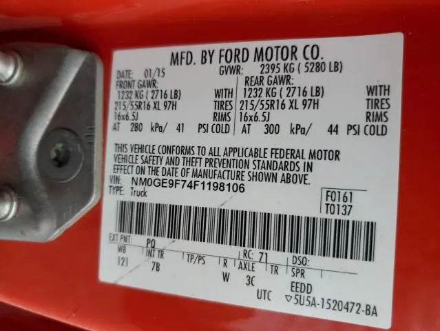 2015 FORD TRANSIT CONNECT XLT  